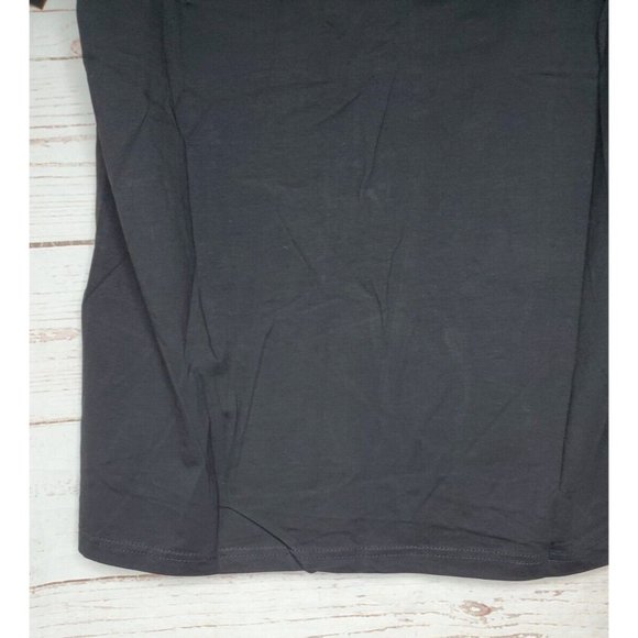 Vassari Los Angeles Black Faux Leather Patch VNeck Designer Short Sleeve Shirt - Picture 8 of 11